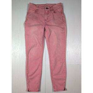 White House Black Market Women’s Sz 2 Pink Skinny Crop Jeans High Rise Stretch